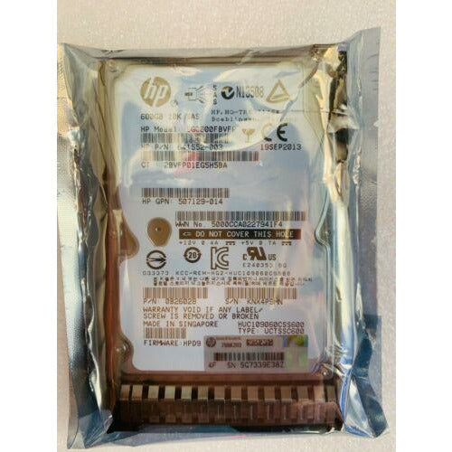 Disco HP EG0600FBVFP 641552-003 653957-001 600GB 10K 2.5" SFF SAS HARD DRIVE Gen9 G8 9 - MFerraz Tecnologia